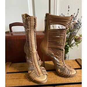 Vince Camuto Barbara Strappy Caged Gladiator Leather Sandal 6.5